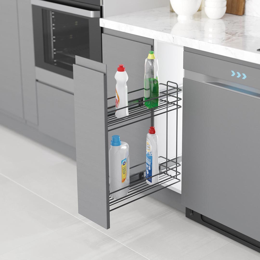 Suport pentru sticle Starax cu șină telescopică laterală 150mm