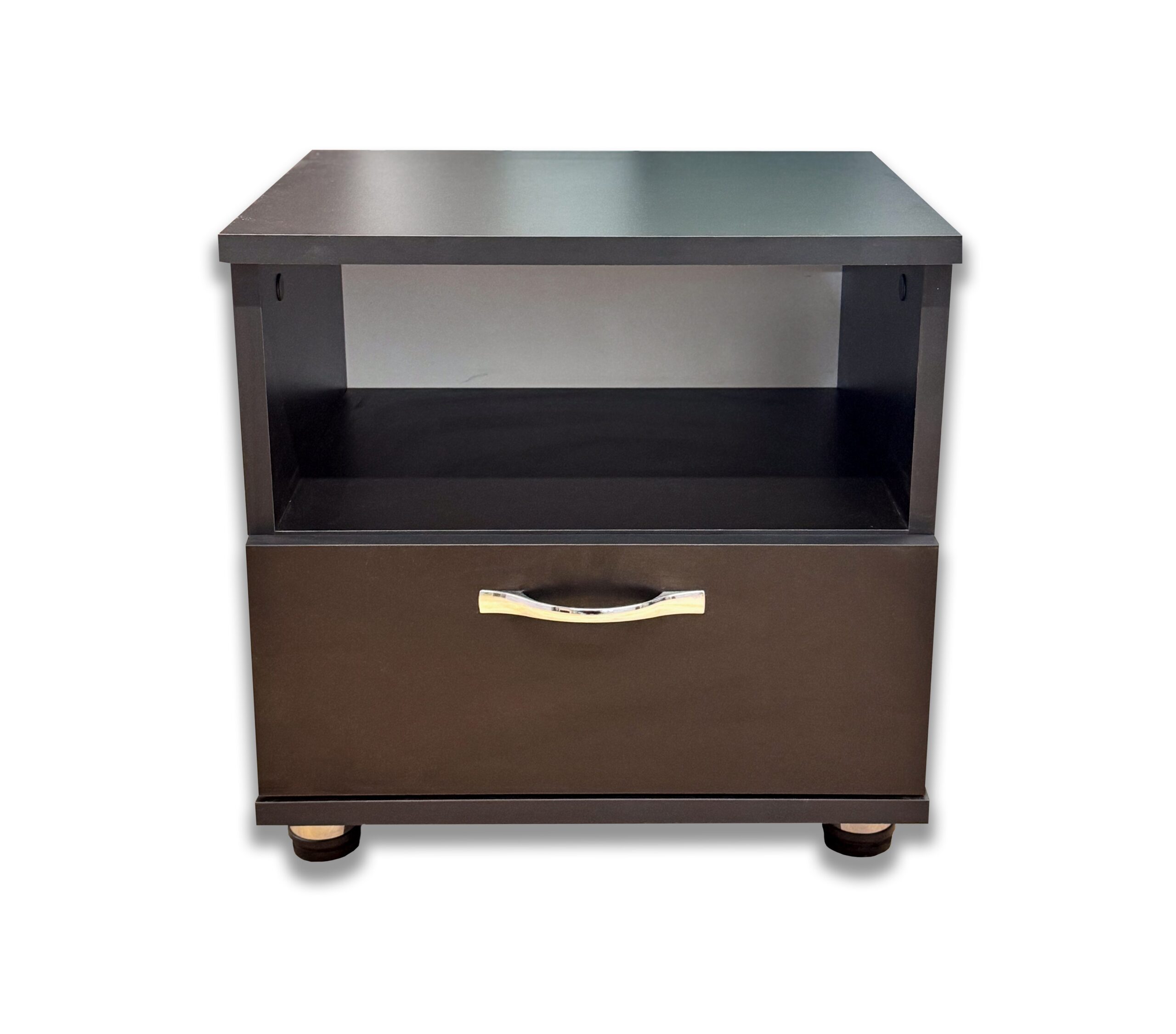 Черная тумбочка с ящиком и полкой – 190PE ME — изображение 3