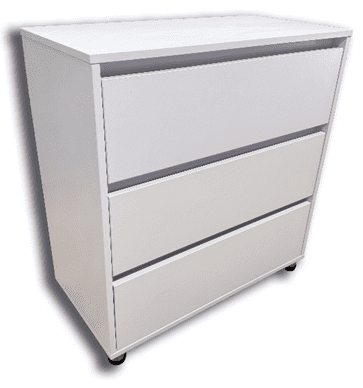 Comoda 3S/FI/FM albă cu 3 sertare